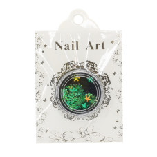 Декор снежинки зеленые Nail Art
