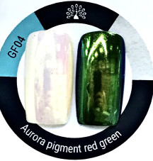 Aurora pigment czerwony zielony wosk do paznokci GF04