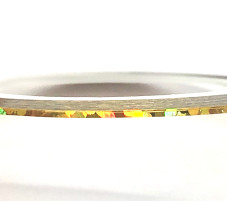 Bandă adezivă fină pentru designul unghiilor Global Fashion, aur holografic 0,5 mm