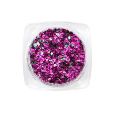 Decor for nail art foil chips (purple and green)