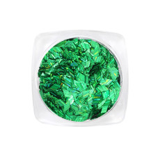 Dekoracja paznokci, zielony kształt diamentu