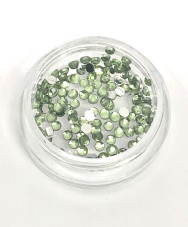 Kryształowy nail art w pojemniku (zielony)