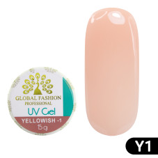 Гель для наращивания ногтей, камуфляж-1, Global Fashion Yellowish-1, 15 г