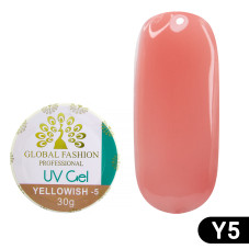 Гель для нарощування нігтів, камуфляж-5, Global Fashion Yellowish-5, 30 г