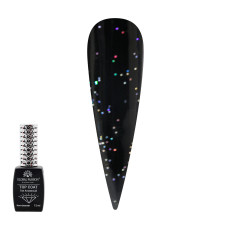 Top Coat cu shimmer Galaxy pentru unghii, fara strat de dispersie, 12ml, 09