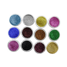 A set of mica in a container of 12 colors, decor for nails