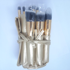 Set of makeup brushes, 10 pcs (gold cover)