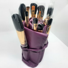 Set of makeup brushes, 15 pieces (lilac case)