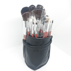 Set of makeup brushes, 16 pieces (black case)