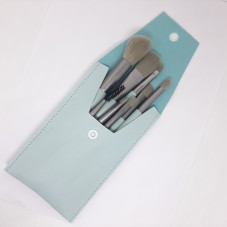 Set of makeup brushes portable, 8 pcs (mint color case)