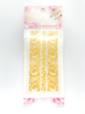 Ажурна наклейка для нігтів Nail Art LS-003 жовта