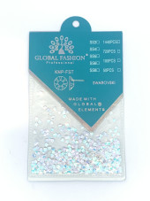 Декор для ногтей 3D, Global Fashion, Diamond, цвет белые с синим отливом
