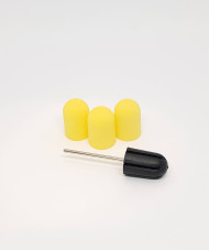 Cap set (3 pcs.) and rubber nozzle, size 16*25 mm, #100 yellow