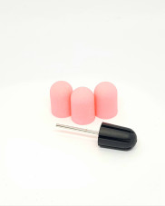 Cap set (3 pcs.) and rubber nozzle, size 16*25 mm, #100 pink