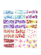 Water-based stickers " Blue flowers and roses " YB887 - YB898