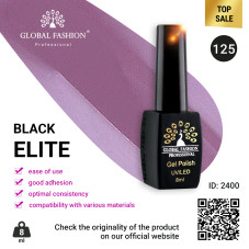 Gel polish BLACK ELITE 125, Global Fashion 8 ml