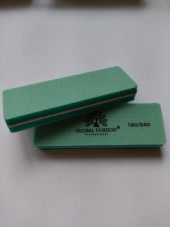 Баф для шлифовки ногтей Global Fashion 180/240, зелёный цвет