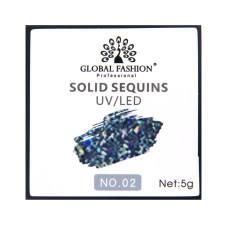 Гель-краска с глиттером, Solid Sequins color gel 5 гр, 02