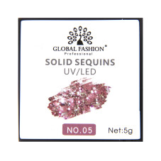 Гель-краска с глиттером, Solid Sequins color gel 5 гр, 05