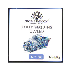 Гель-краска с глиттером, Solid Sequins color gel 5 гр, 06