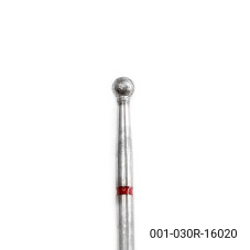 Diamond cuticle bit, ball, large, red notch 001-030R