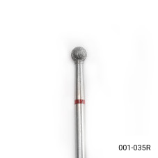 Diamond cuticle bit, ball, large, red notch 001-035R