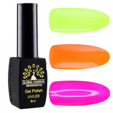 Black Elite gel polish set "Neon summer - Bright summer", 3 shades