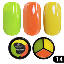Гель-фарба Solid color gel - 3, підвищеної щільності 15 гр, Lemon 14