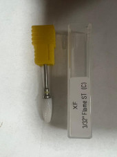 Керамическая насадка для снятия геля и гель лака, кукуруза, желтая насечка, XF 3/32 Flame ST (C)