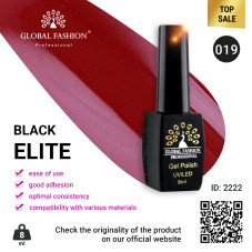 Gel polish BLACK ELITE 019, Global Fashion 8 ml