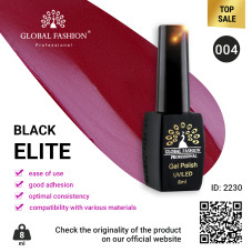 Gel polish BLACK ELITE 004, Global Fashion 8 ml