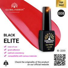 Gel polish BLACK ELITE 008, Global Fashion 8 ml