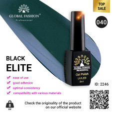 Gel polish BLACK ELITE 040, Global Fashion 8 ml