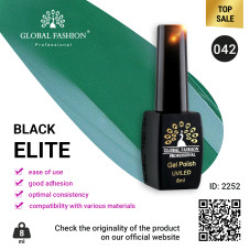 Gel polish BLACK ELITE 042, Global Fashion 8 ml