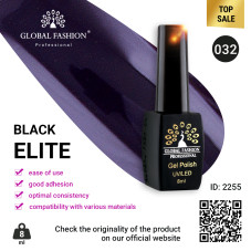 Gel polish BLACK ELITE 032, Global Fashion 8 ml