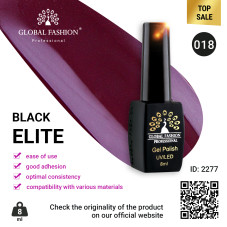 Gel polish BLACK ELITE 018, Global Fashion 8 ml