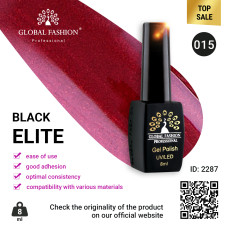 Gel polish BLACK ELITE 015, Global Fashion 8 ml