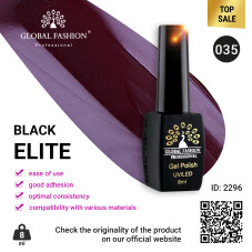 Gel polish BLACK ELITE 035, Global Fashion 8 ml