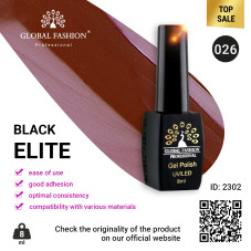 Gel polish BLACK ELITE 026, Global Fashion 8 ml