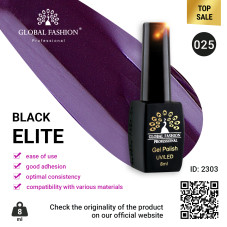 Gel polish BLACK ELITE 025, Global Fashion 8 ml
