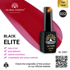 Gel polish BLACK ELITE 022, Global Fashion 8 ml