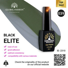 Gel polish BLACK ELITE 039, Global Fashion 8 ml