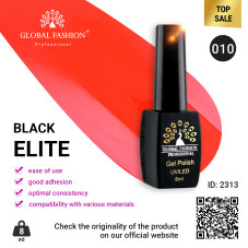 Gel polish BLACK ELITE 010, Global Fashion 8 ml