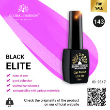 Gel polish BLACK ELITE 143, Global Fashion 8 ml