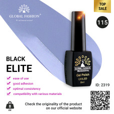 Gel polish BLACK ELITE 115, Global Fashion 8 ml