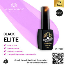 Gel polish BLACK ELITE 086, Global Fashion 8 ml