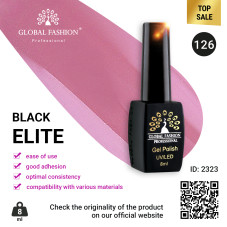 Gel polish BLACK ELITE 126, Global Fashion 8 ml