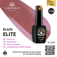 Gel polish BLACK ELITE 124, Global Fashion 8 ml