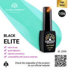 Gel polish BLACK ELITE 106, Global Fashion 8 ml