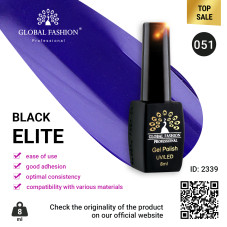 Gel polish BLACK ELITE 051, Global Fashion 8 ml